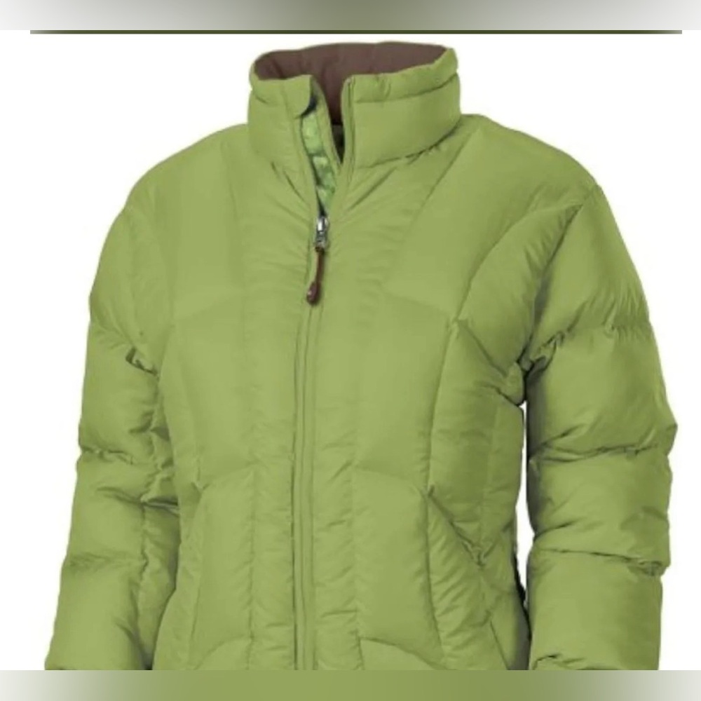 ISIS Women's Whisper Puffer Jacket Coat Size 12 Ceylon Green Goose Down